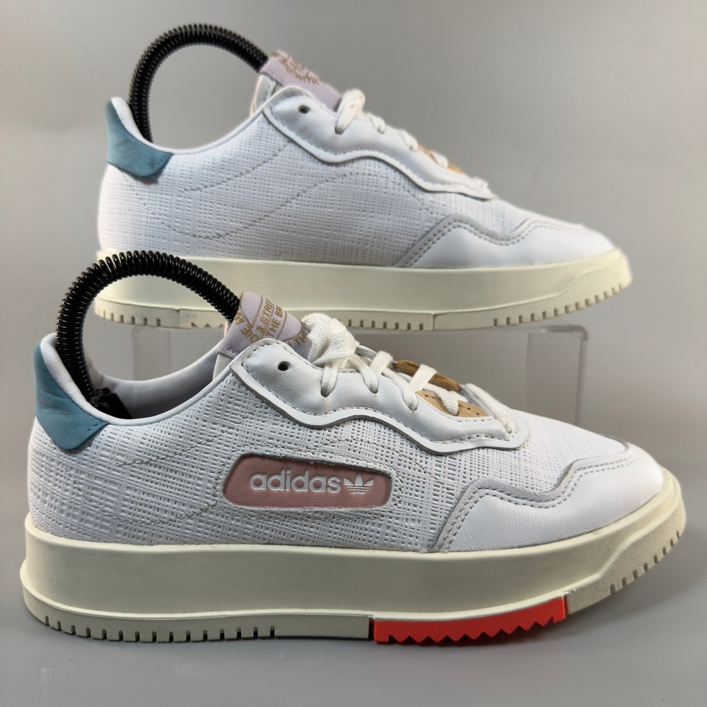 Adidas SC Premiere Women 6‎ Sneakers White Bone Leather Mesh Low Lace Up Shoes